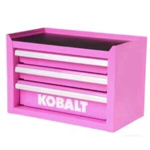 NEW Kobalt Mini-Base 3-Drawer Pink Steel Toolbox HTF